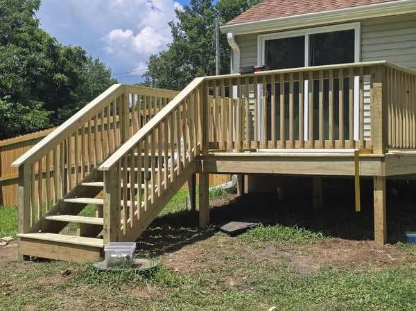 Wood deck and stairs build