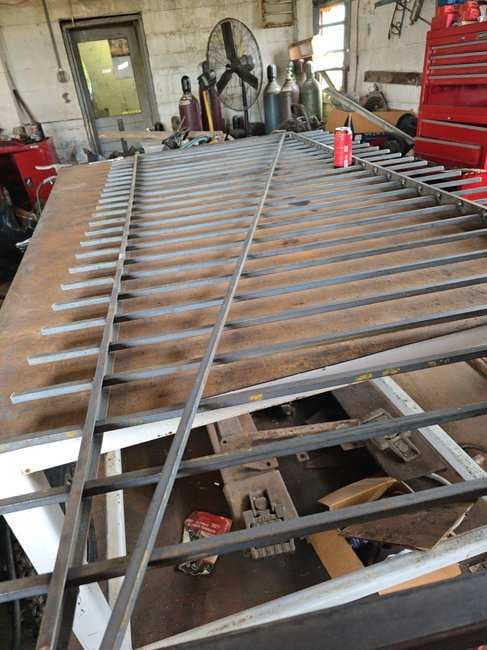 Custom metal gate being fabricated in the shop
